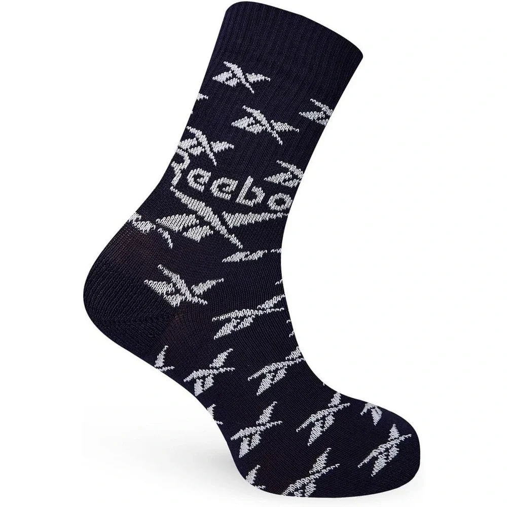 Reebok Mid Crew Performance Training Black Logo Socks - Men's Size 8.5 - 12.5